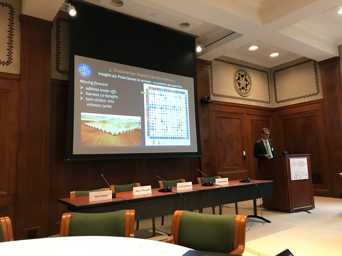 In Washington to discuss Science for #sdgs at US national #academy of sciences. @JpmMOATTI and @PeterMesserli present the forthcoming report on SDGs. We are NOT on track. @RiouxRemy @ird_fr @AFD_France