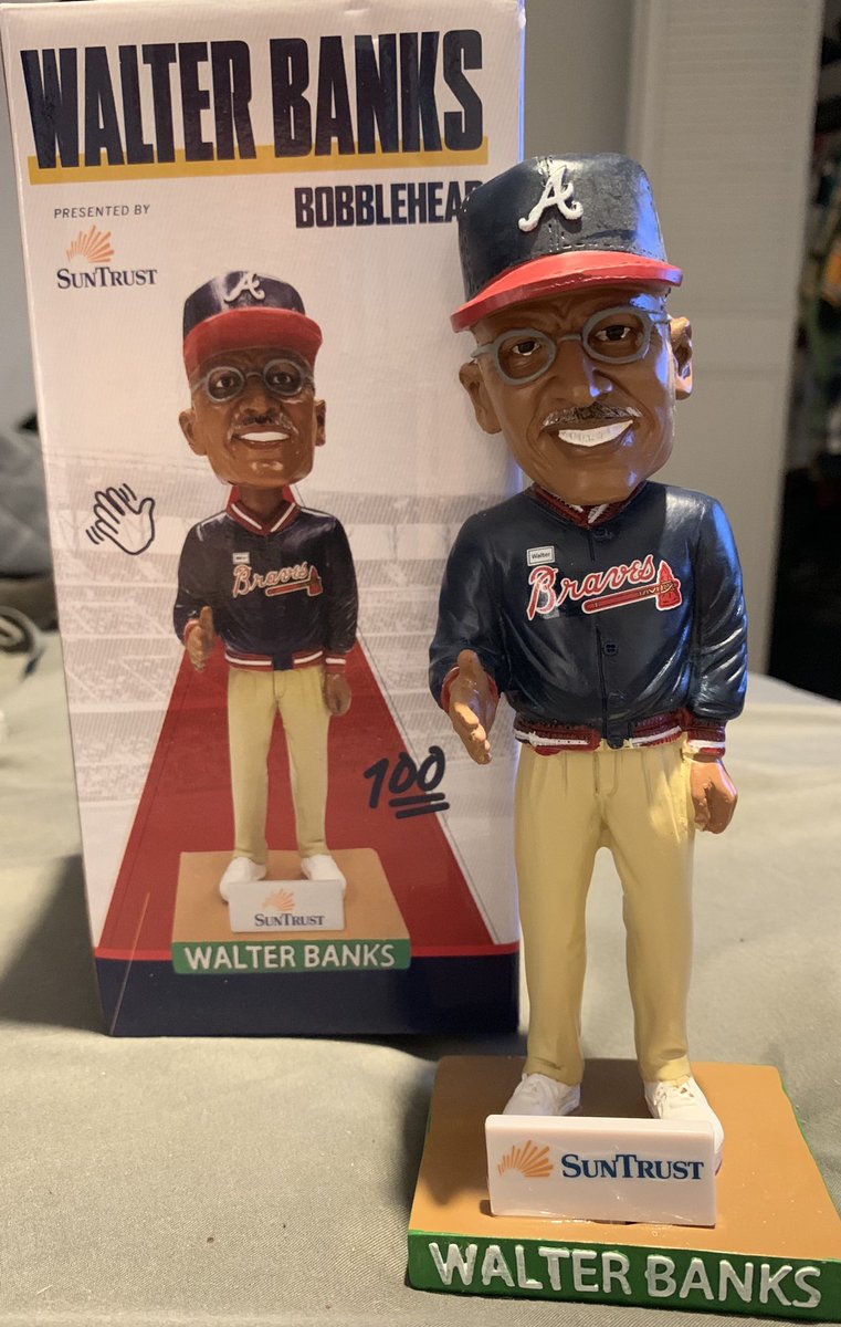 Atlanta Braves Walter Banks bobblehead giveaway! Just FOLLOW &amp; RT for a chance to win. I'll announce a winner Monday the 15th #ChopOn