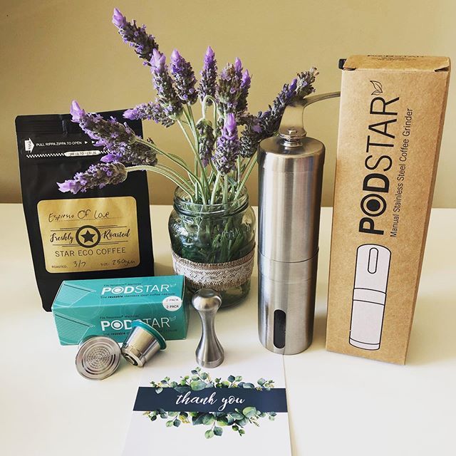 braindemic's tweet photo. No more capsules for us! We have just received our @pod_star Ultimate Pod Star Pack! It has two reusable capsules, grinder, tamper and a delicious smelling bag of freshly roasted coffee. https://t.co/PiJ2rmfUav https://t.co/B69MHI60sX