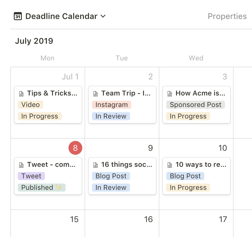 Notion on Twitter "thejacobstone No way to color code calendar
