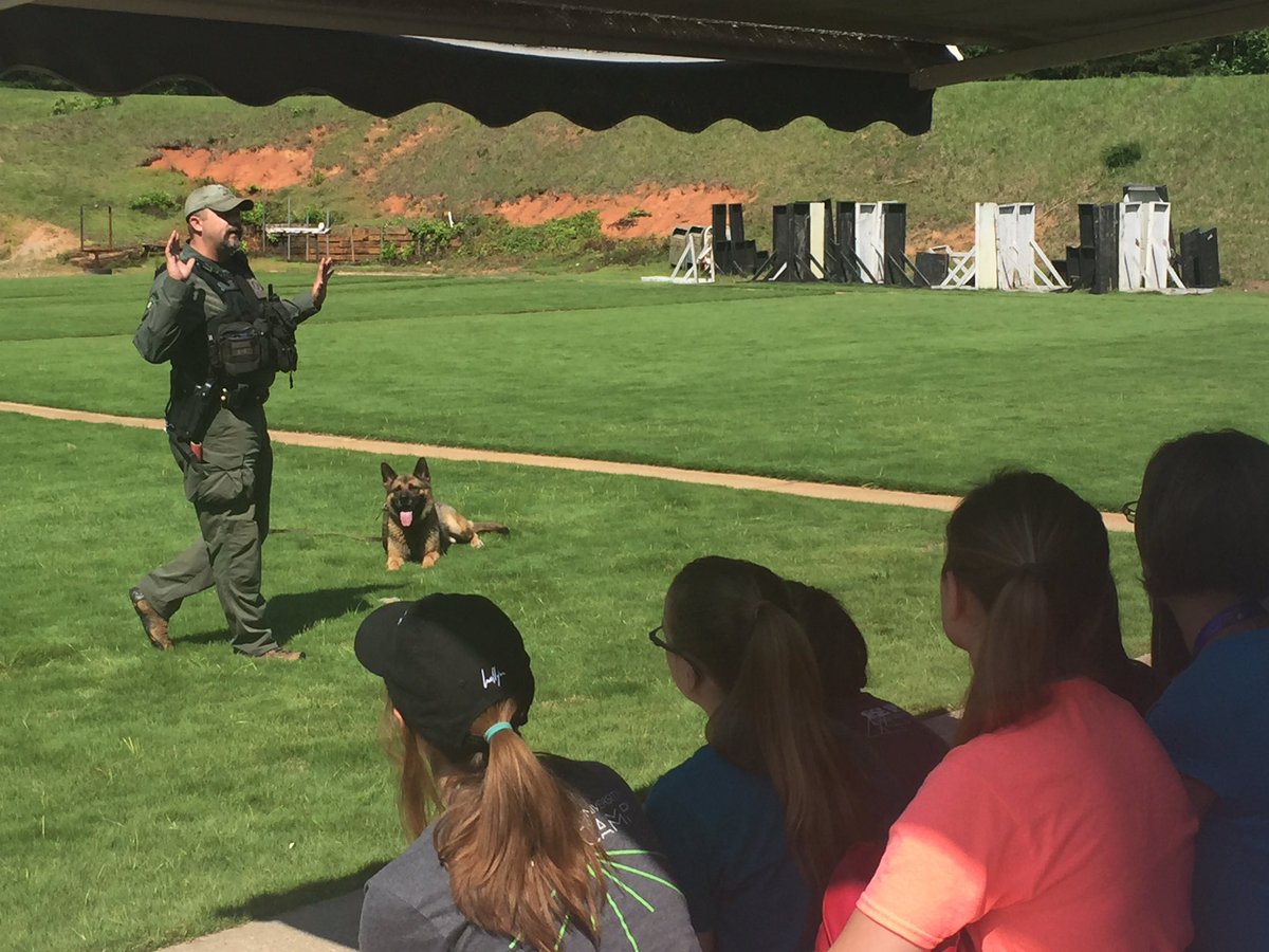 MD Cannon with his partner K9 Rudy giving a demonstration to a high school Criminal Justice camp today. Great team!                    #prodogtv #bjueducamp #policedogdemo #k9unit #k9demo #cjcamp #shootingrange #specialteams #yeahthatgreenville #greenvillesc #sheriffk9