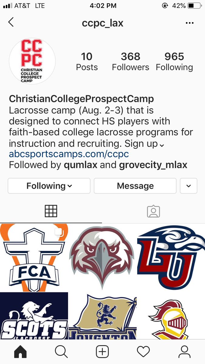 NHSLax's tweet photo. Want to play after HS? Thinking of a Christian college? Christian College prospect camp coming up in Aug.  Head to https://t.co/BR7fnrrKdY for more info.  Insta at ccpc_lax. https://t.co/GsCjKGa80v