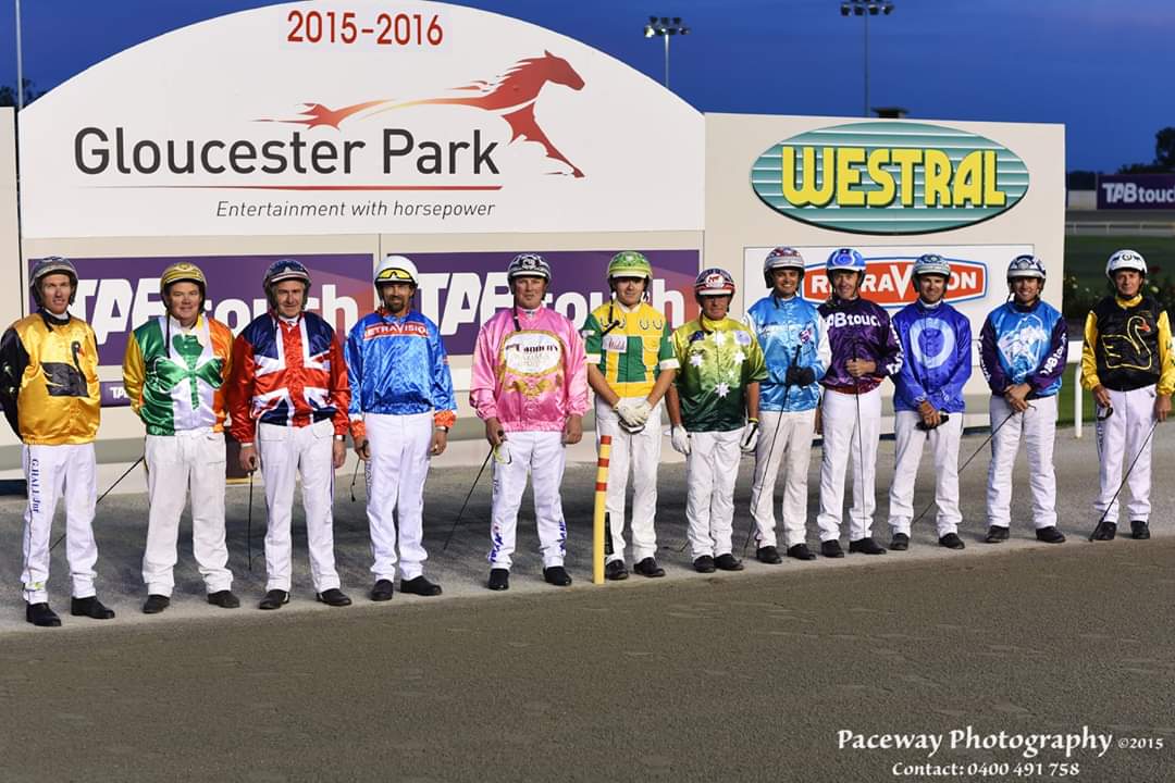 KyleHarperRacin's tweet photo. @AdamTABSports @buangboy @CricketAus It would be a much more professional look. This is a photo of some of our very best drivers across Australia and one American guy who goes alright. #timtetrick the guy with his own colours is the only person standing there who looks like he can dress himself with colours that fit https://t.co/2wsIUS11KK