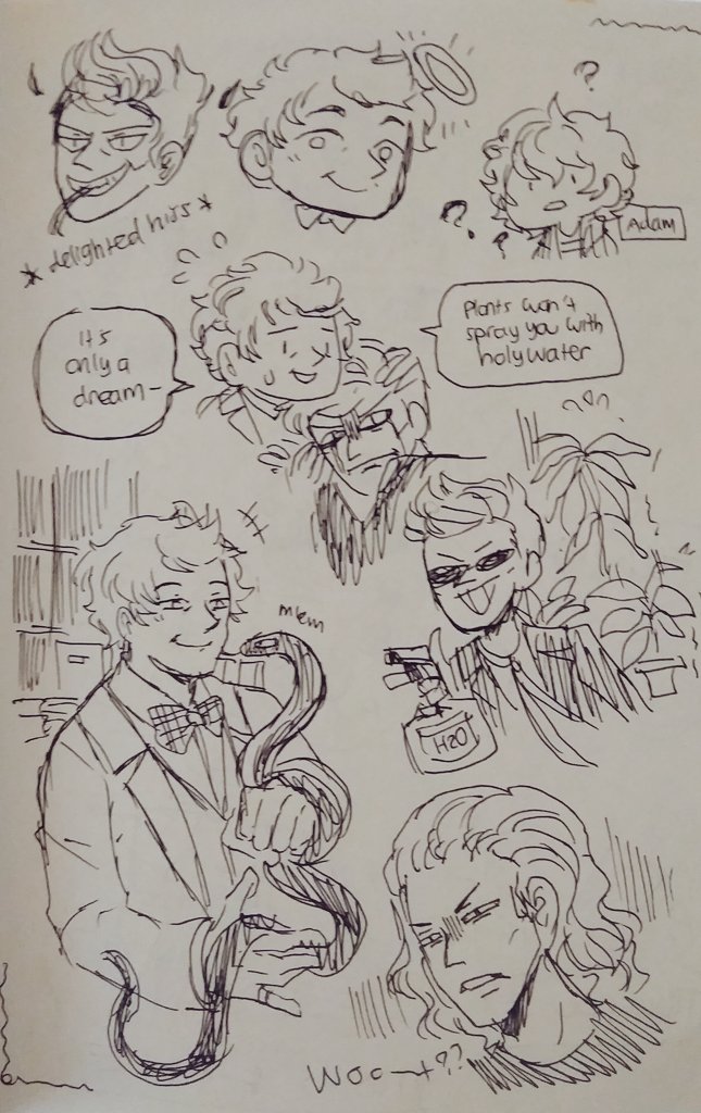 More #goodomens messydoods as I don't really have the time on decent digital art lately _(:3 J 

(((Cries in modern men hairstyle))) 