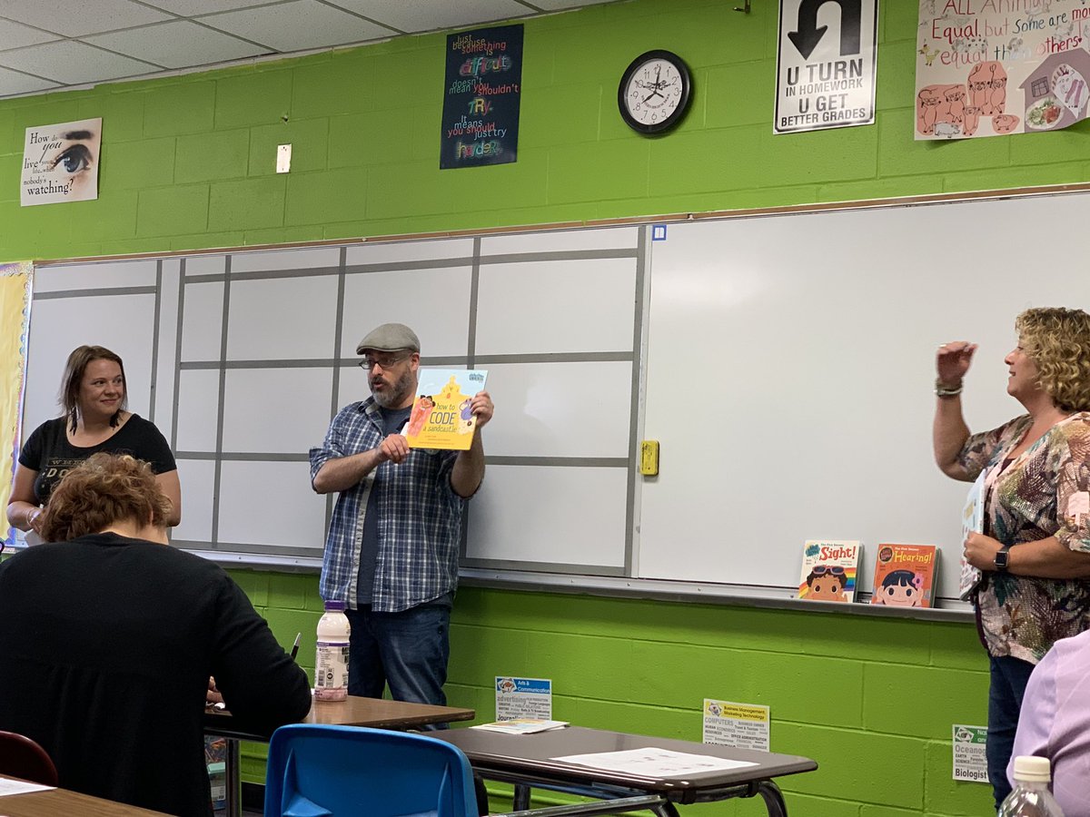 MrsGutierrezKL's tweet image. Look who I got to meet today!  Surrounded by books, teachers, authors, illustrators!  It was an amazing day at #nerdcampmi2019 @joshfunkbooks @JasonReynolds83 @RuthSpiro @halseanderson #klleaders