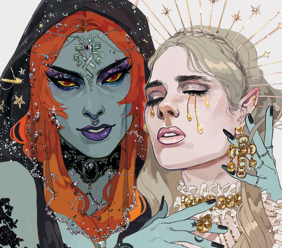 alexisparade's tweet photo. sun and moon lesbians midna and zelda 🌚🌝✨ https://t.co/afCNEPYHVo