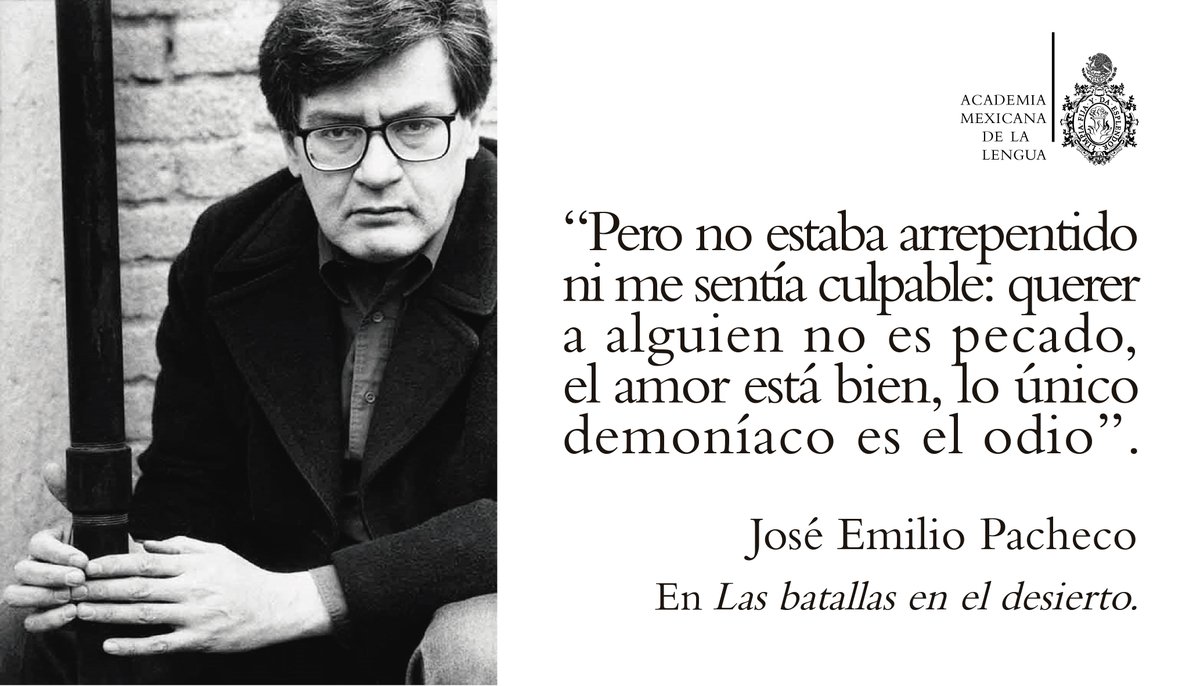 AMLengua's tweet photo. Seguimos conmemorando el natalicio de #JoséEmilioPacheco, quien fue miembro de la @AMLengua. https://t.co/L7lbFPf7En