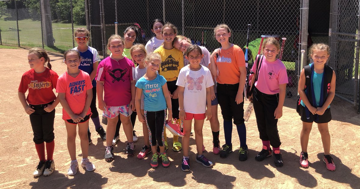 TCSoftball2024's tweet photo. Pics from today’s camp.  So much fun seeing their love for the game!  Tonight’s prospect camp has been postponed until 5pm tomorrow due to poor weather conditions. https://t.co/u5PTRdqOUy