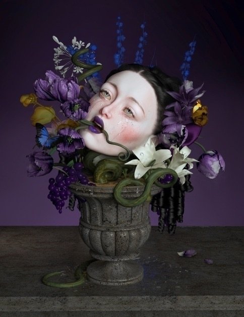 Beauty and horror 😈 Get into the lowbrow, pop surrealism of artist Nathalia Suellen. See more at bit.ly/2Yrpolh.
<a href="/nathaliasuellen/">Nathalia Suellen Art</a> #Ello #TheCreatorsNetwork #digitalart #popart #surrealism #lowbrow #stilllife #horror #beauty