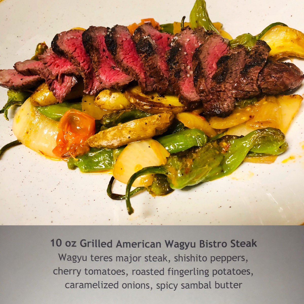 Meet our newest menu item- the Grilled American Wagyu Bistro Steak. An extremely flavorful cut of meat, the teres major steak is also known as shoulder tenderloin or bistro filet. Make sure and try this steak the next time you come in. #94thStreet #OCMD #Wagyu #TeresMajor