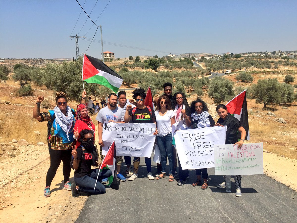 blpalestineally's tweet photo. What has Black Lives Matter done to show support for Palestine? 

Black Lives Matter activists went to Palestine to show their support for Palestinians during the Israeli-Palestinian war. https://t.co/A4Xvc8hyY2