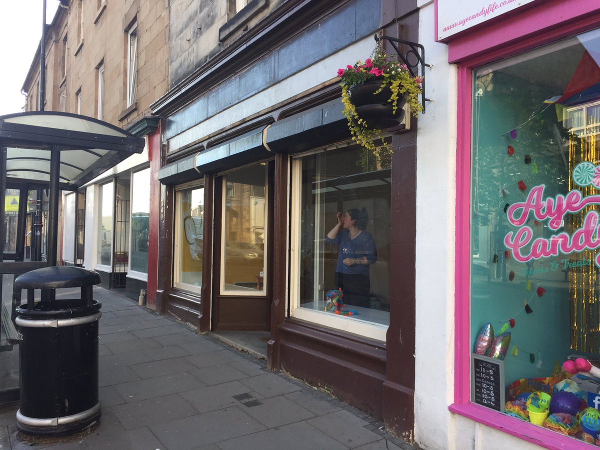 talentedwitches's tweet photo. Day #3 at the new shop

Well well well, we did it!!! The silver frosted film on windows went down after 2 hours of soaking them first and we can actually see in to the High street now! 🎊🍾🎉  
#newshopopeningsoon https://t.co/xJeMCVCW1P