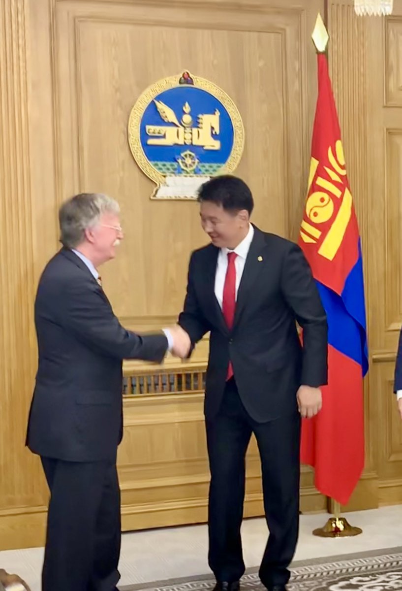 (1/2) On the way back from Mongolia, where we had productive conversations on political, economic &amp; security affairs with the President <a href="/BattulgaKh/">Battulga Khaltmaa</a>, Speaker of Parliament <a href="/Zandanshatar/">Zandanshatar G</a>, Prime Minister <a href="/UKhurelsukh/">Ухнаагийн ХҮРЭЛСҮХ</a>, Foreign Minister <a href="/TsogtbaatarD/">Tsogtbaatar Damdin</a>