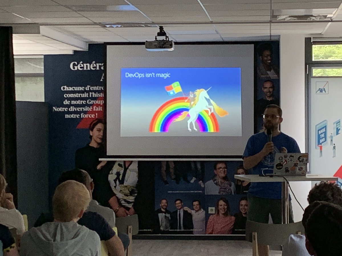 MTG_Lille's tweet photo. #DevOps isn’t magic @fbouteruche @ozaradny #AxaGuildDEV @AXAJobs_fr @olivierleplus @manekinekko https://t.co/6avs5fpKXy