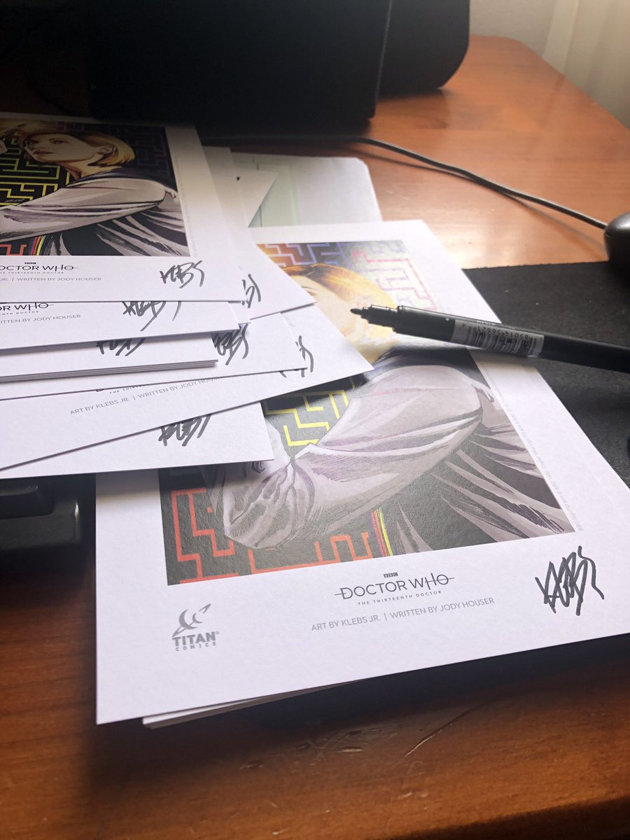 Signing special Art Cards of #DrWho for <a href="/ComicsTitan/">Titan Comics</a> and will be a special gift at #SDCC2019 <a href="/Jody_Houser/">Jody Houser ✒️🗯️🎲</a>