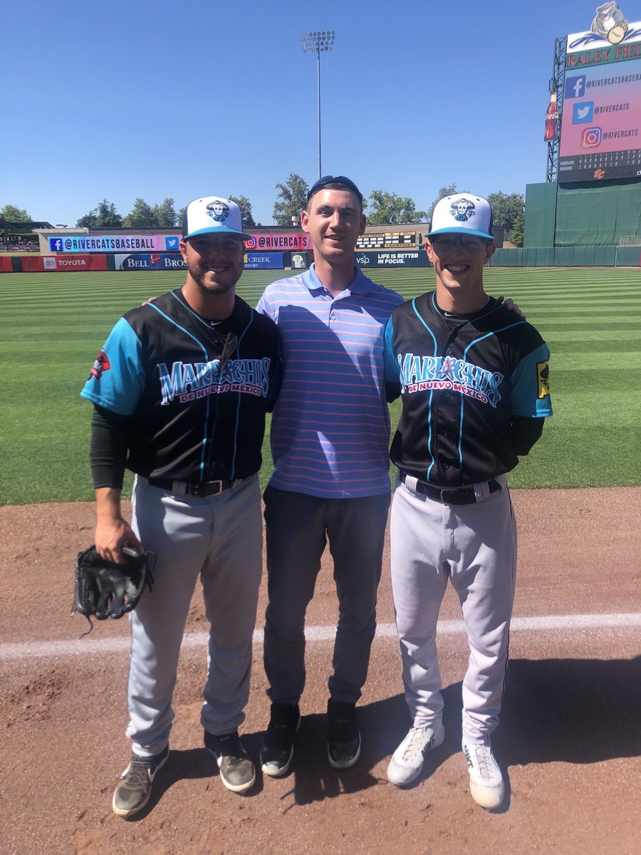 C_Gilligan's tweet photo. Great to see @cozy_11 make his Triple-A debut in Sacramento! Two scoreless innings on Saturday night, &amp; @RealDiehl11 chipped in another scoreless appearance on Sunday for @ABQTopes. https://t.co/azco5nK0p0