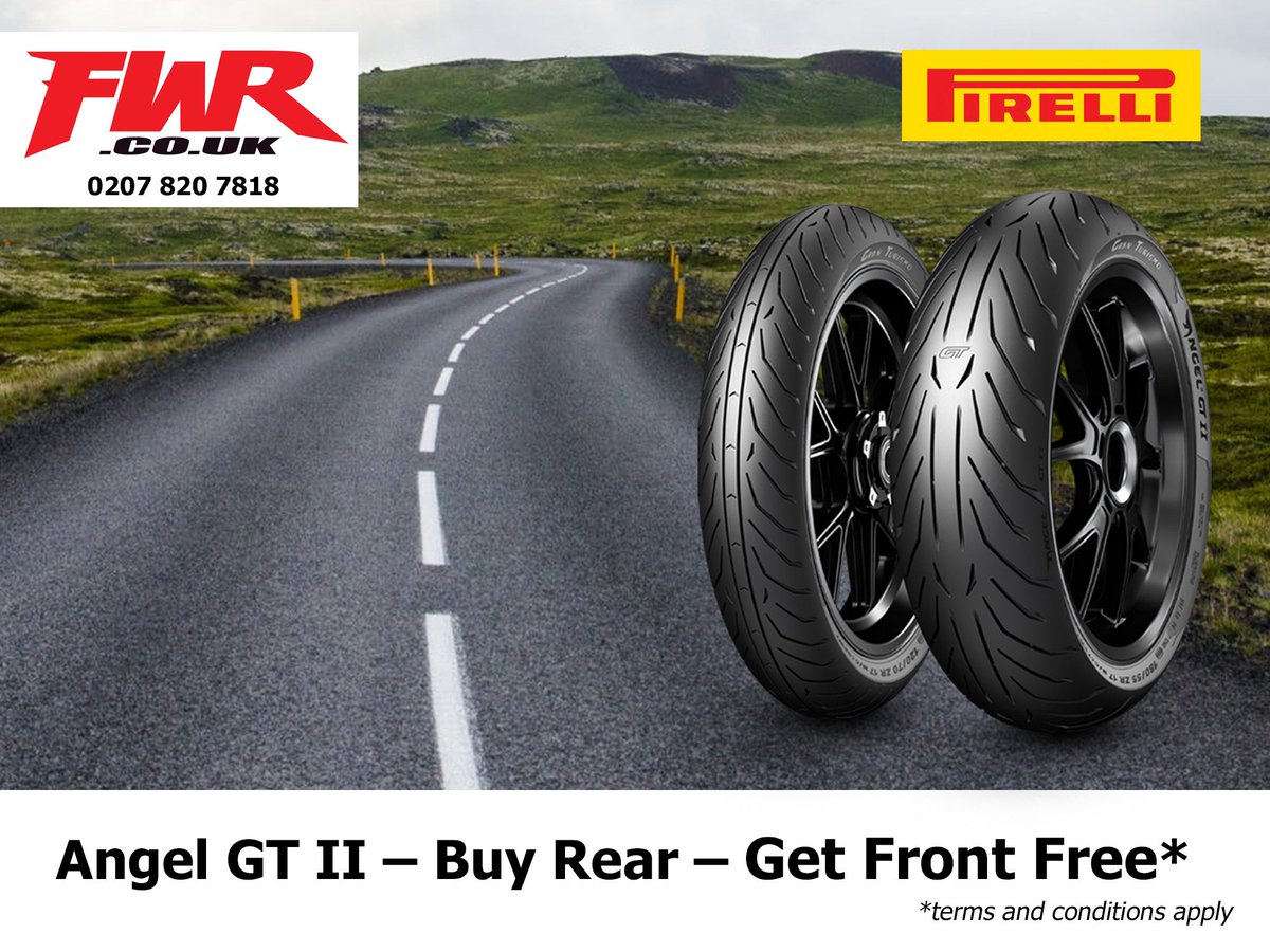 FWRltd's tweet image. Yep, that's correct buy a rear @PirelliMoto new Angel GT2 from us and get the front free! Give us a call for full details, check out our prices here: fwr.co.uk/product/pirell…