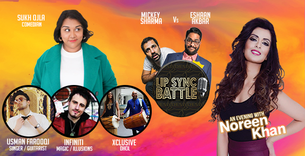 HarrowArts's tweet photo. Join @DJNoreenKhan for an evening of action packed entertainment for young and old with comedy from @ForSukhsSake, @MickeyNSharma , @eshaanakbar PLUS music, magic and dance. Fri 12 July, 8pm. Tickets here: https://t.co/1KUmACaQZF @DesiCentral https://t.co/QXm7a5HKeP