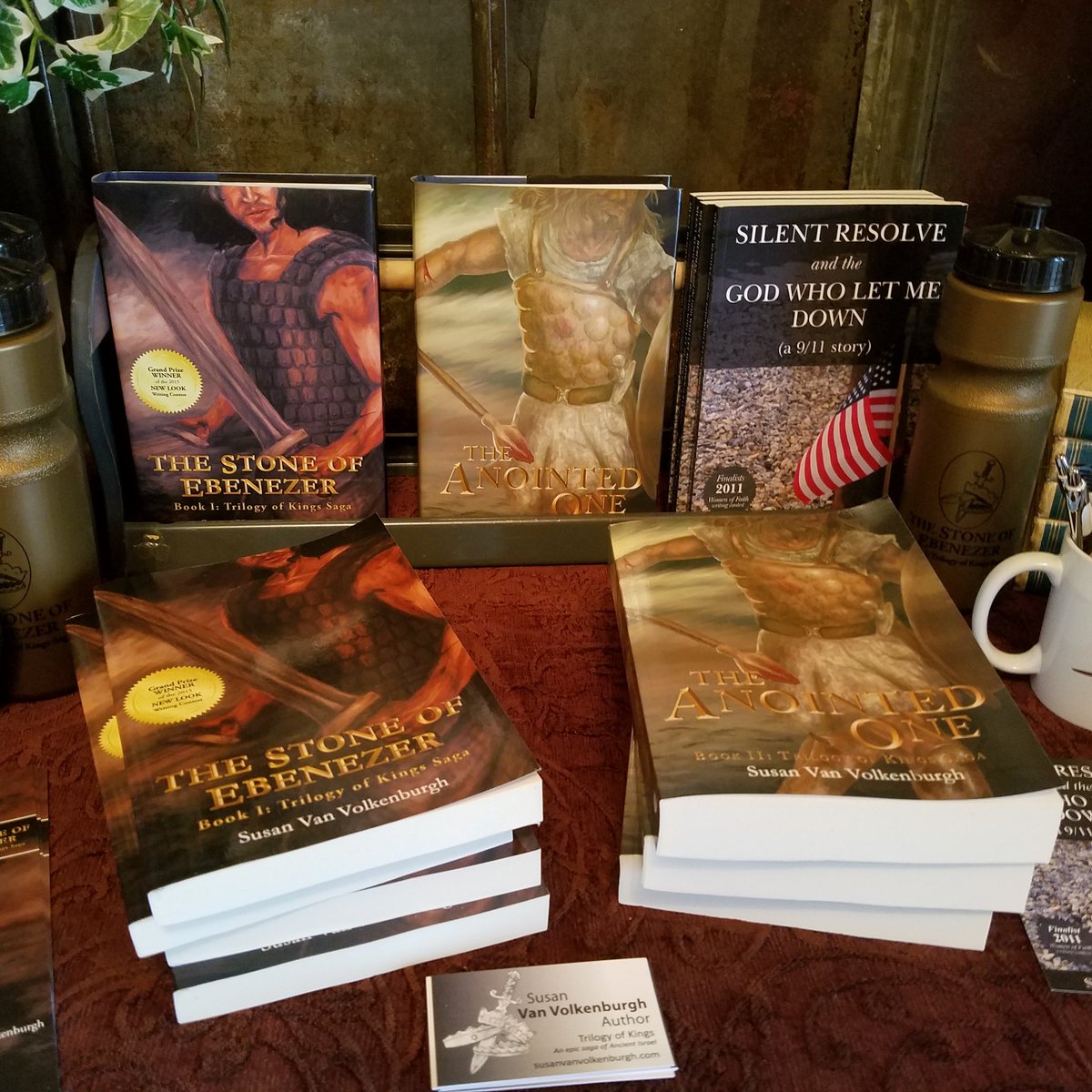 SusanVanVolkenb's tweet photo. My books are available at Savannah's Meadow Treehouse B&B or online at Amazon and Barnes and Noble. #SilentResolve ##TrilogyofKingsSaga #TheStoneofEbenezer #TheAnointedOne https://t.co/8nJKdsNPpT
