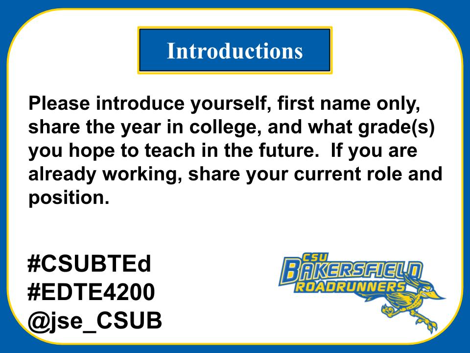 pat_tull's tweet photo. @jse_CSUB My name is Pat and i hope to teach science at the Jr. High level and then move up to the high school level after a couple of years. @jse_CSUB #EDTE4200 https://t.co/L3DQ8u3gb4