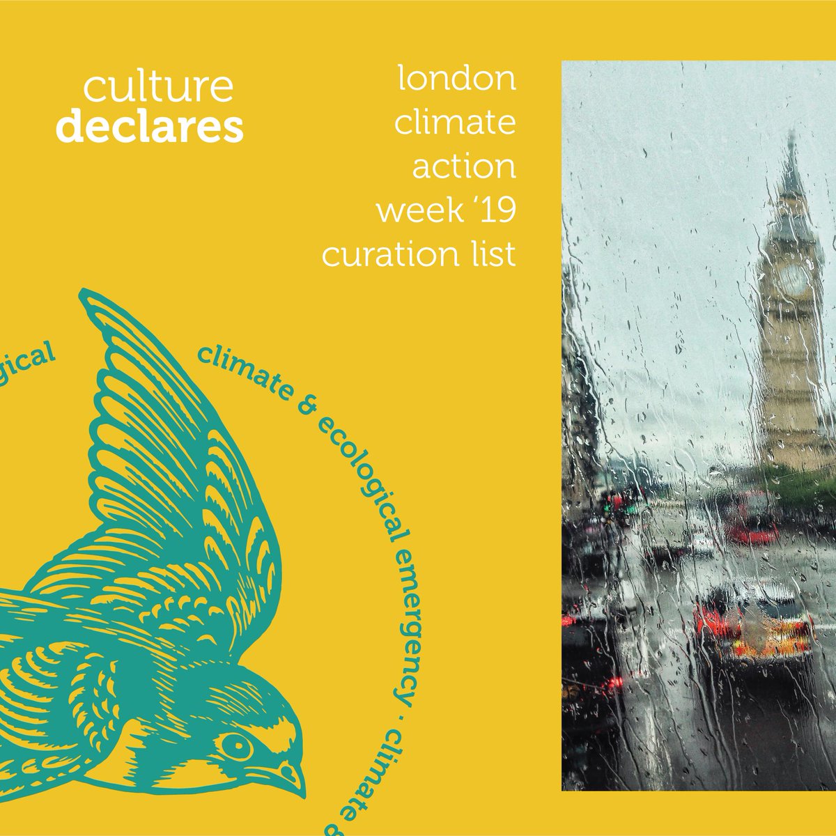 CultureDeclares's tweet photo. Following Sadiq Khan the Mayor of London's call for response to a ‘climate emergency’, the first ever London Climate Action Week will be taking place from 1-8 July. In the spirit of LCAW, we have curated a few events, head over here to see it! https://t.co/revaJN3mnv https://t.co/y84ENRXG5e