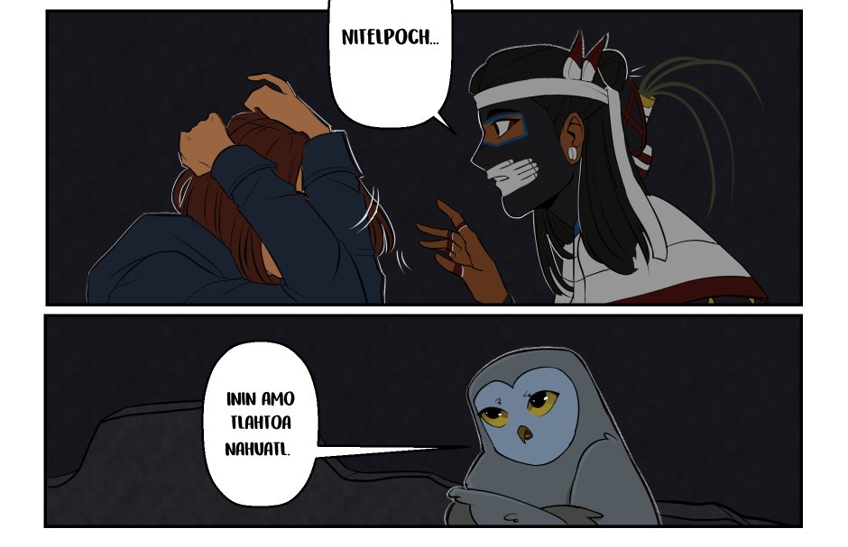 CopalProject's tweet image. [Macuiltonalli Part 11]
English Update💀 + Nahuatl translation.

Read here: m.tapas.io/episode/1450644 

#Mexico #webcomic #aztec