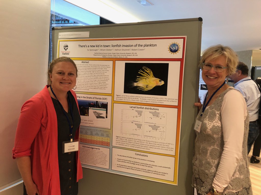 HatfieldStudent's tweet photo. @HatfieldStudent member Miram Gleiber was busy during #LFC2019 as she presented both a talk as well as a poster on her research in the @OSUPlanktonLab!! 🐟 Miram was one of this year’s HSO Spring Travel Award recipients and this award partially funded her trip. https://t.co/pMsj0Itdwk