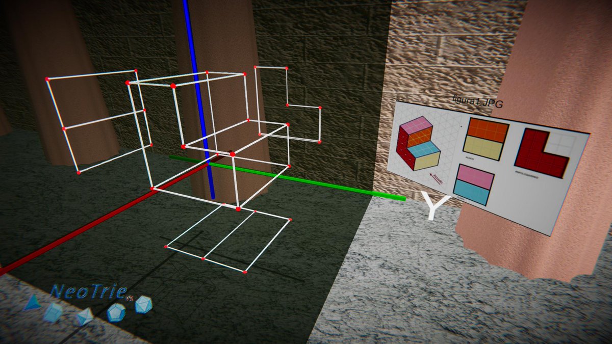 3d orthographic projection problems in Neotrie VR #neotrievr #HTCVive #OculusRift #OculusQuest #WindowsMixedReality #VirtualReality #VR #RV #SeriousGame #education #3DGeometry #maths #MathEdTech #EdTech #arvrinedu #engineeringDrawing #engineeringGraphics