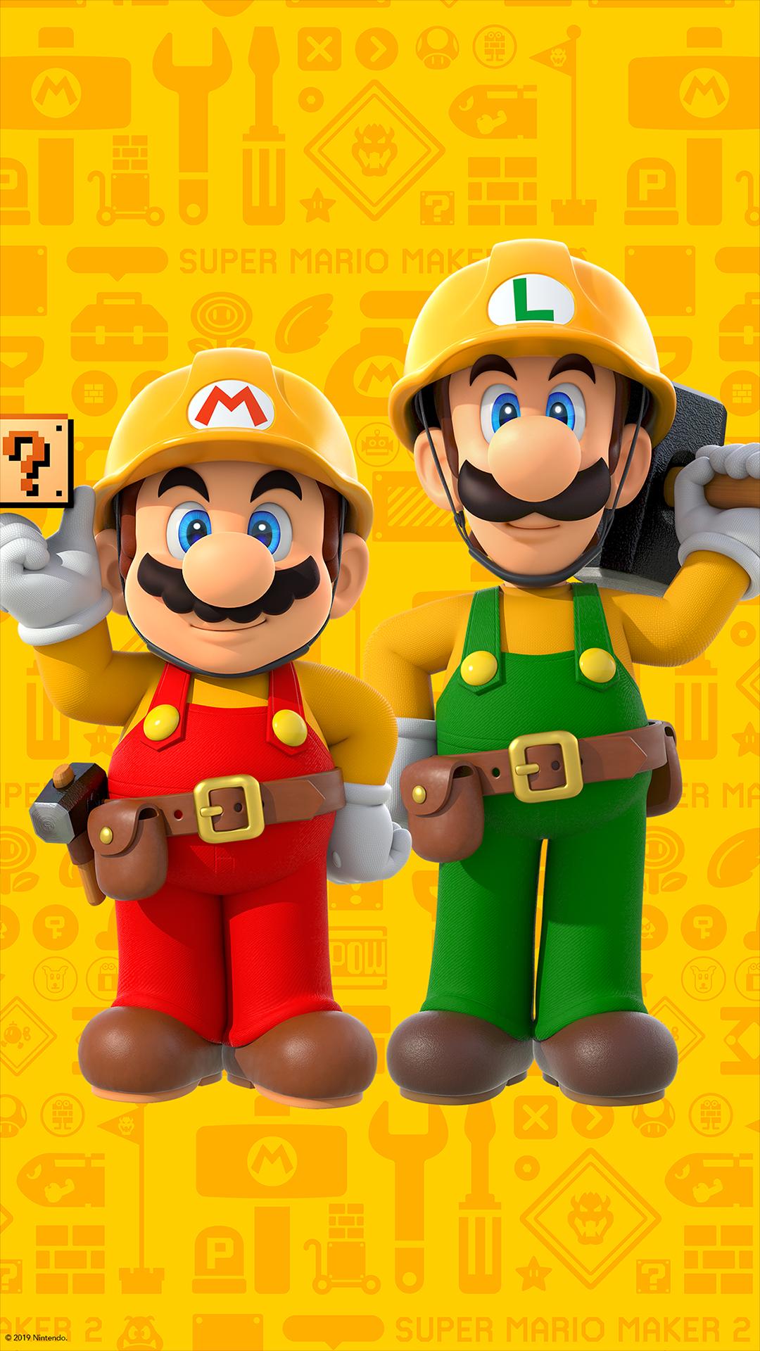 supermario phone wallpaper on Nintendeal On Twitter Super Mario Maker 2 Phone Wallpapers