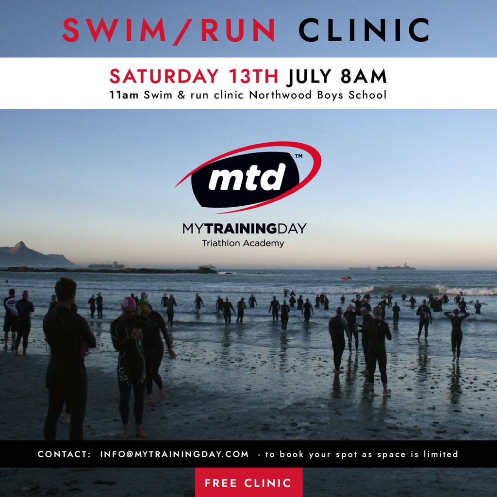Join us for a FREE swim-run clinic on Saturday 13th July. Email info@mytrainingday.com to book your spot