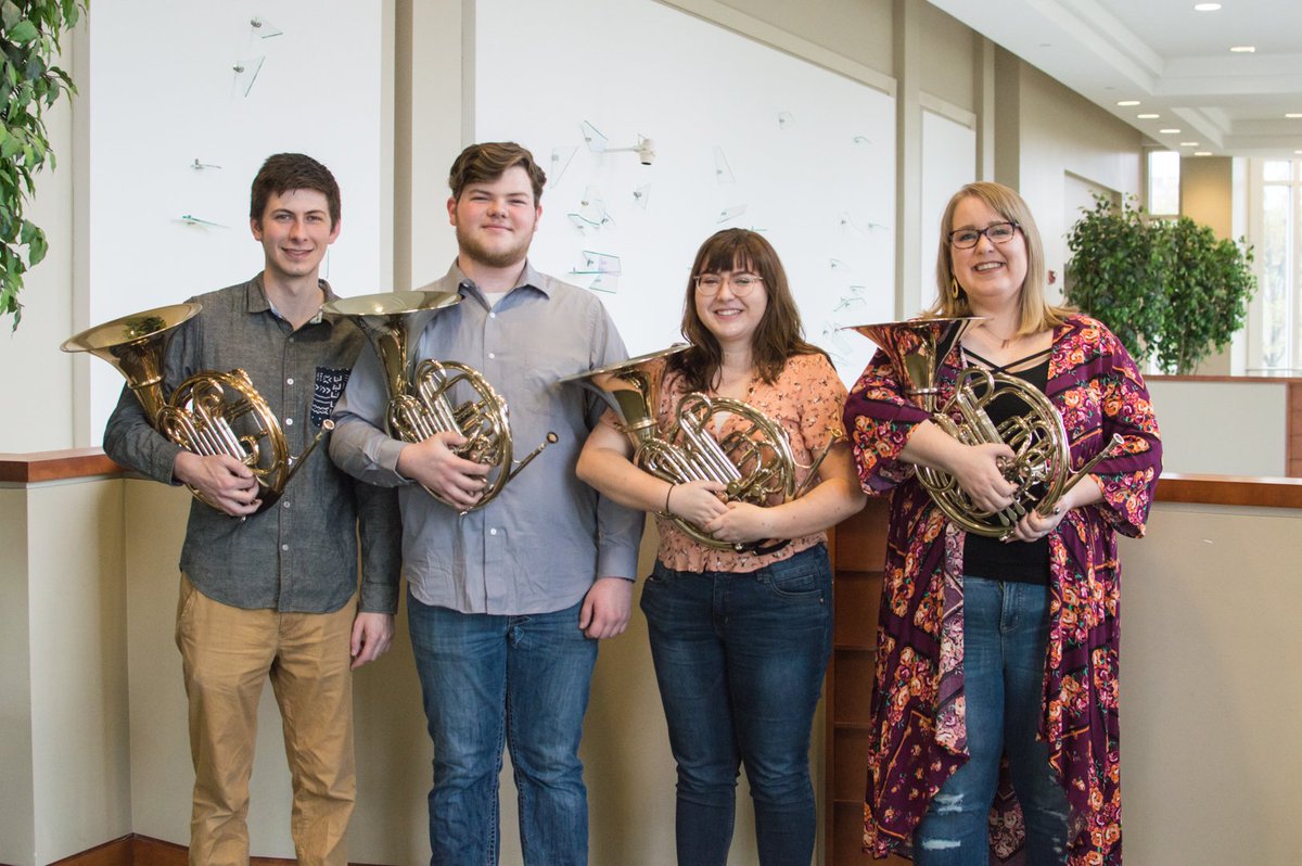 BallStateMusic's tweet photo. Happy #MusicianMonday Cardinals! Today's featured Humans of the #BallState School of Music is the Deaf Cat Quartet. https://t.co/42TUZJvPAm
#BallStateMusic #WeFly #IHS51Gent #ChamberMusic #HornQuartet https://t.co/5bmHmz3UUm