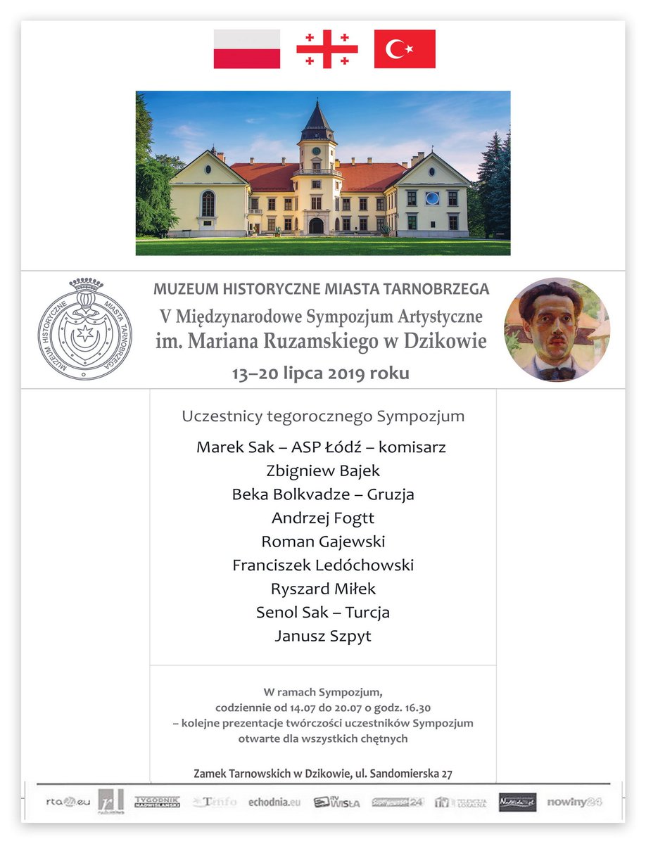 senolsak's tweet photo. "Marian Ruzamski in Dzików",
5. International Art Symposium -
HISTORICAL MUSEUM OF THE CITY OF TARNOBRZEG-POLAND
******************************  
5. ULUSLARARASI SANAT SEMPOZYUMU
TARİH MüZESİ, TARNOBRZEG - POLONYA
13-20 Temmuz / July 2019 https://t.co/BVevXd09cD
