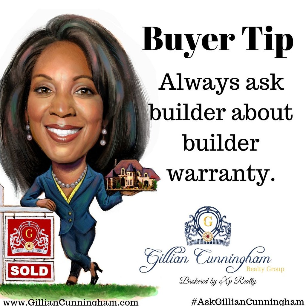 NEW CONSTRUCTION: New homes typically come with a builder warranty. Make sure you understand what it covers.

#HomeBuyerTip #RealEstate #FriscoRealtor #McKinneyRealtor #BuilderWarranty #eXpRealtyProud #AskGillianCunningham #GillianCunninghamRealtor #GillianCunninghamRealtyGroup
