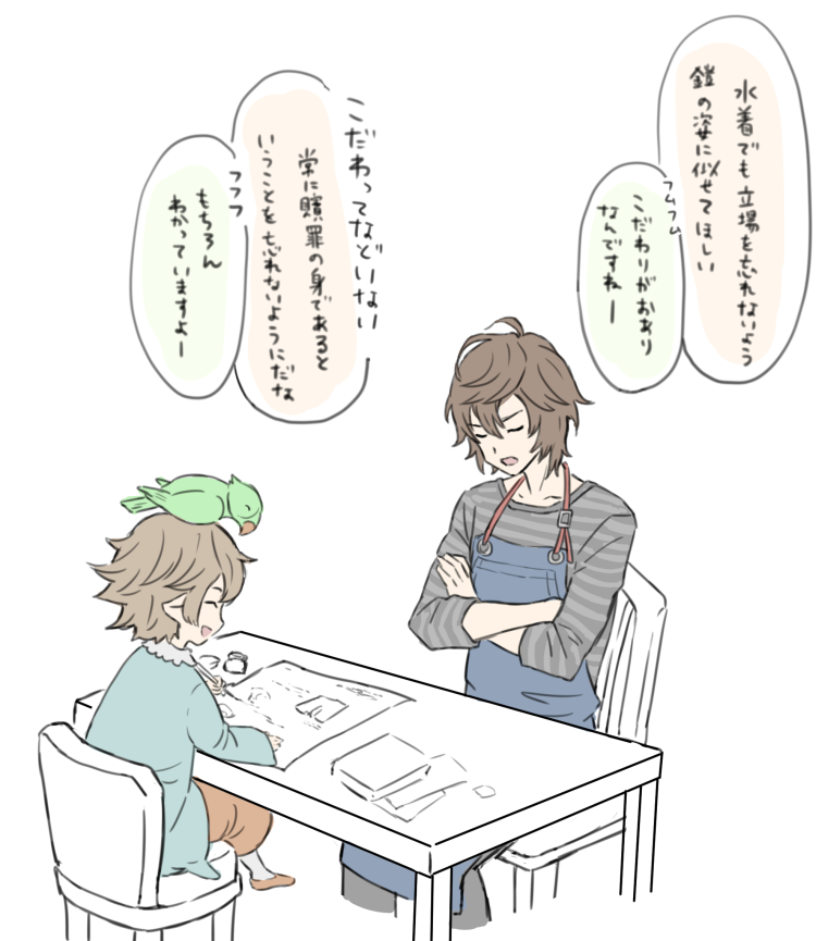 サンダルフォン水着会議(腰のあたりの装飾とかいつもの格好に似てるな〜と思った) 