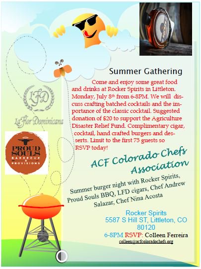 FormerStDenver's tweet image. Food, drinks and give-back. Join us for an event we are putting on! Help support the Agriculture Disaster Relief Fund by joining us at Rocker Spirits in Littleton on 7/8, 6-8pm. #RockerSpirits #SummerEvents #ProudSoulsBBQ #AgricultureDisasterReliefFund