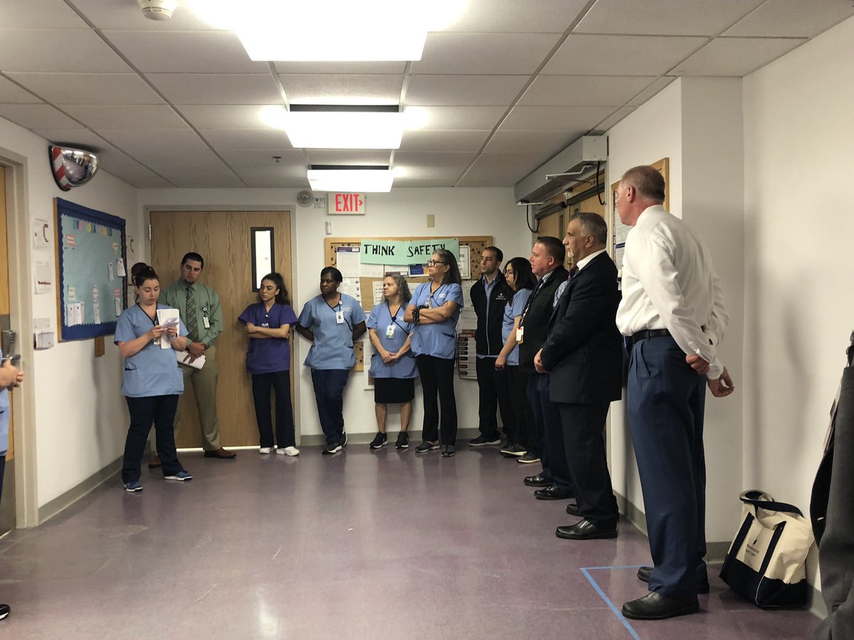 EricDicksonCEO's tweet photo. 3️⃣ I love that the team plans to add a Communication Board to share information across the shifts. This is often overlooked but communication is key to engaging all caregivers.
 #huddletour19 @haclintonhosp #aroundoursystem #ideaboard #leanhealthcare #ideasystem https://t.co/0Eb8ZqdoN1