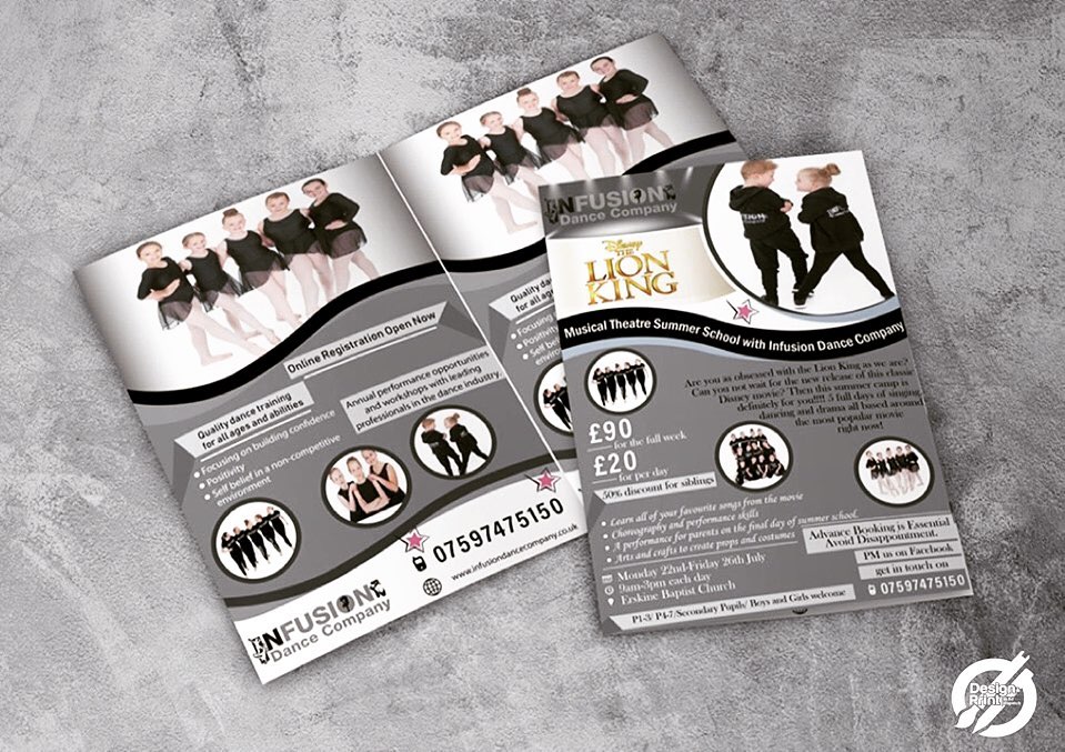 bd_print's tweet photo. We were asked to create a new leaflet for @infusiondancecompany for their summer enrolment programme. We will be printing 10,000 #A5leaflets . We can provide a full range of #print for your #business #bddispatchdesign #bddispatch2019
Connect with us https://t.co/I9o8Uy3dyH https://t.co/sxJXj8gPUK
