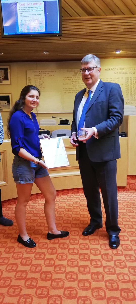 Was lovely to have <a href="/Hirst4EssexPFCC/">Roger Hirst - for Essex</a> and co. Come down and present the runner up award to the group of youth cabinet members who ran a workshop in front of huge group of professionals early on in the year! #gangviolence #youthvoice