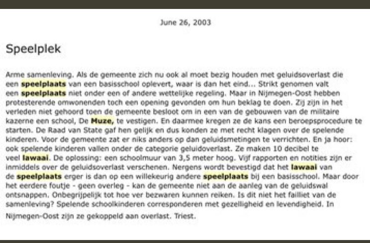 jasparov's tweet photo. Sluiting sportveldje dreigt bij Nijmeegse basisschool de Buut, te gek. In 2003 speelde iets soortgelijks elders. Destijds mijn commentaar: arme samenleving. Nu in herhaling voor 2019. Triest. @gem_Nijmegen https://t.co/LuGu0rsl6l