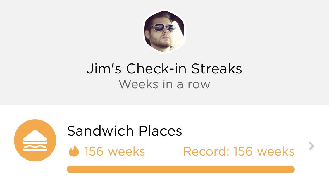 That’s right, for as long as my son has been alive, I have been to and checked in at a sandwich place on <a href="/SwarmApp/">Foursquare Swarm</a>  … 3 years and counting!