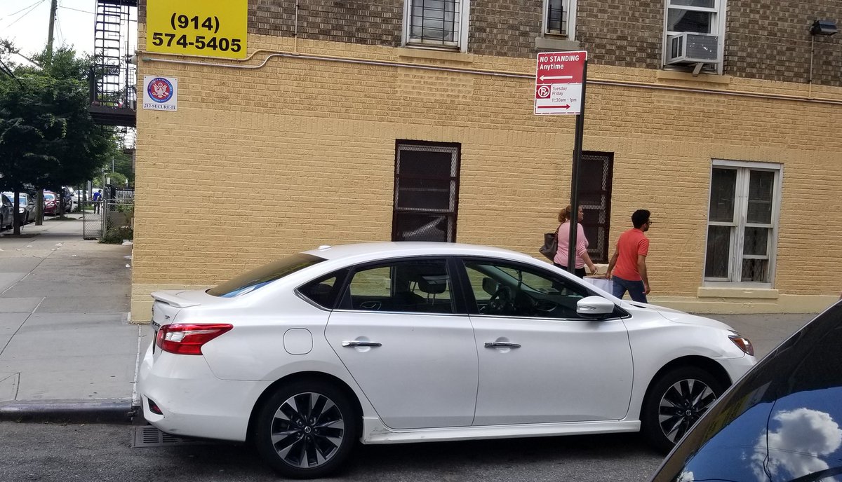 This  #placardperp was spotted parked illegally in the same intersection again.Their  @nysdmv safety inspection was still expired. #placardcorruption