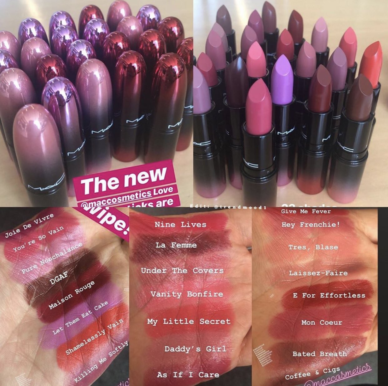 تويتر Trendmood على تويتر Swatches It S A Full Collection Maclovemelipstick If Mac Lipstick Is Your All Time Favorite You And Me Are Going To Be All Over This Collection