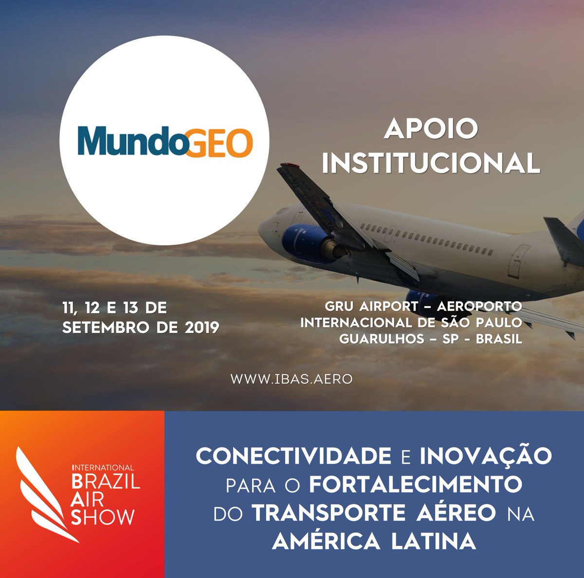DRONEShowLA's tweet photo. 1º evento do Brasil com foco na indústria aeroespacial internacional e infraestrutura aeroportuária, IBAS reunirá líderes do segmento mundial para debater desenvolvimento do setor na América Latina.
Saiba mais em https://t.co/5tDiuOg42v #internationalbrazilairshow #mundogeo https://t.co/7lpNfs0YjA