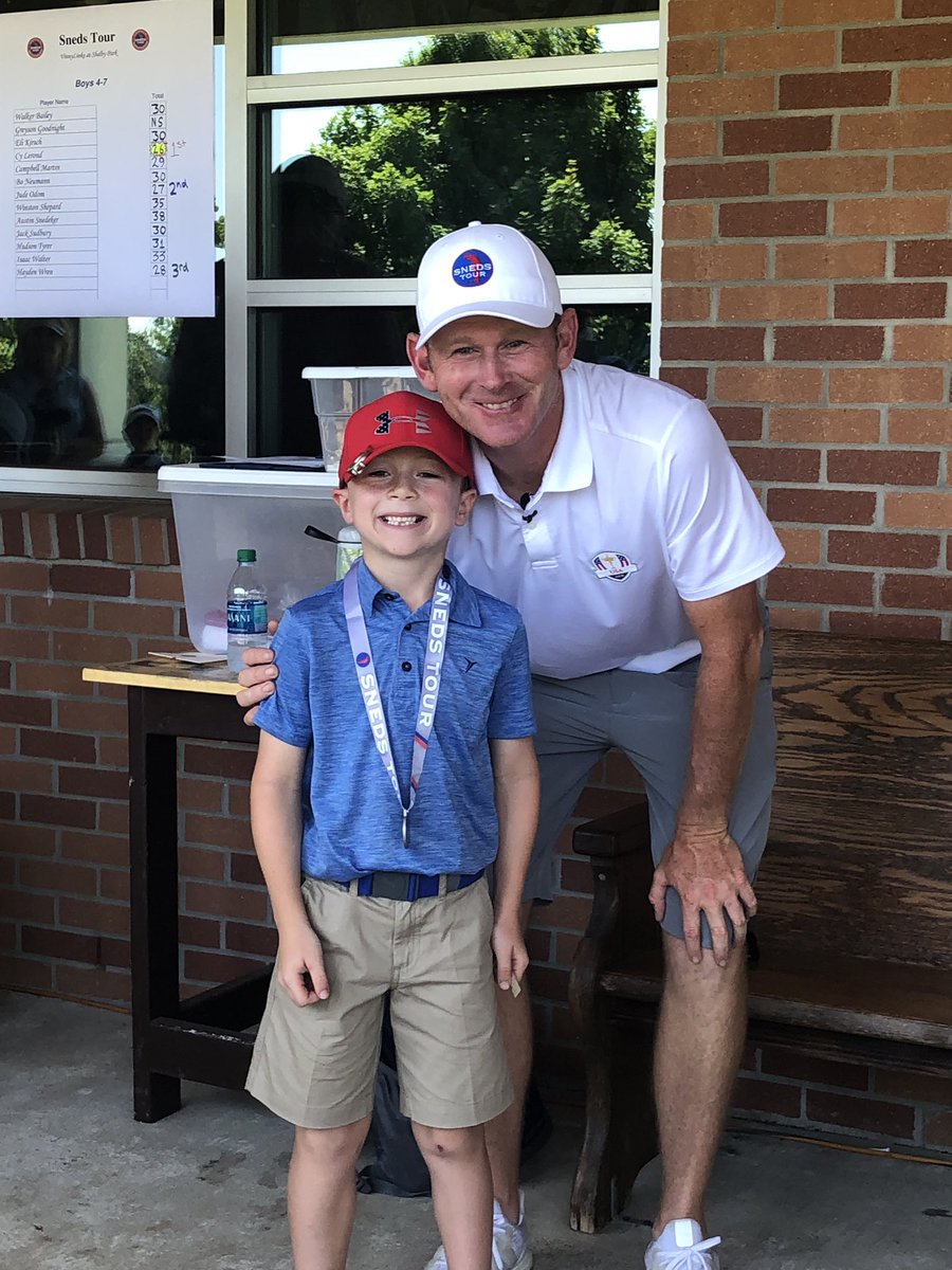OdomDave's tweet photo. Great day on the Sneds Tour with the man himself. An additional treat that our sons were paired together. Thank you @BrandtSnedeker for supporting youth golf in Tennessee!   @PGATOUR https://t.co/0i1IZzCHHN