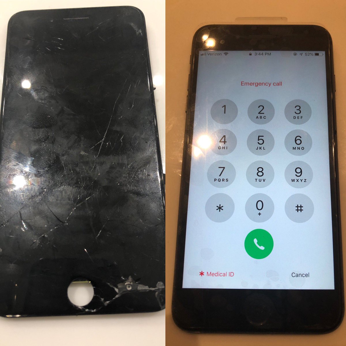 GothamIphone's tweet photo. #beforeandafter paid a visit to the #financialdistrict for an #iphonerepair thanks for calling #gothamiphone it was #quickandeasy #wecometoyou #nyc no need to cut your fingers when using the phone!! #screenrepair takes about 15/20 minutes! #thankyou https://t.co/179AM6Q5TR