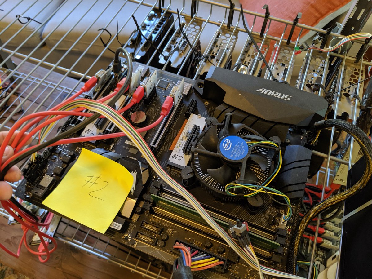 CoderDabe1000's tweet image. Now I&apos;m off to South Carolina to set up a total of 45 GPUs for #Ethereum #ETH mining. Pre-tear down photo from my two days of packing below. Time to build some clean, newly mounted rigs and get back to mining Eth!