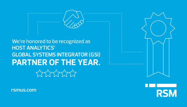 ErnieAlmonte's tweet photo. Check it out! @RSMUSLLP was recently recognized as a @hostanalytics #GlobalSystemsIntegrator (GSI) Partner of the Year! https://t.co/KbSsuPaIVM https://t.co/3zlW67LBg2