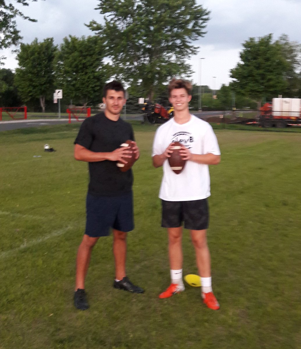 Elev8QBacademy's tweet image. Out in Minnesota last week working with NAU quarterback @trevormessing and Minnesota St John's quarterback @Ryankoob43 @aaronpflugrad @elev8academy @quarterbackmag
