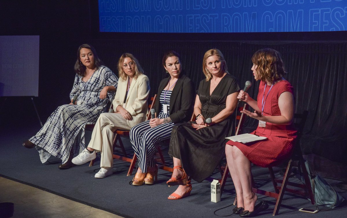 RomComFestival's tweet photo. On Nora Ephron's influence: "She understood that there needed to be some sadness in a #romcom." — @KerryAnn
There were so many gems during our Future of Rom Coms Panel with the Los Angeles Women’s Film Collective! #RomComFestLA https://t.co/71tjNyCIka