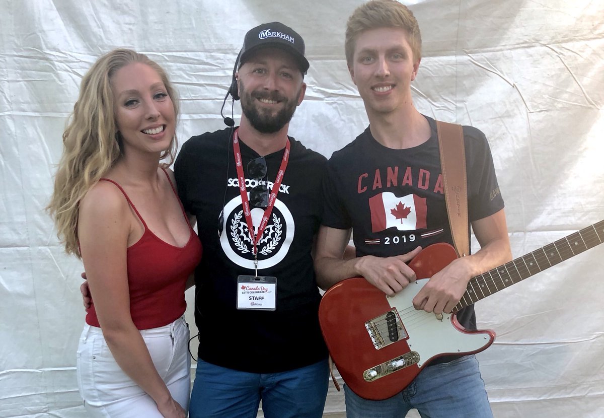 MikulB's tweet photo. Rockin’ out backstage with @The_Beresfords #MarkhamRocks #MarkhamProud #CanadaDay https://t.co/qgYUygjfF7